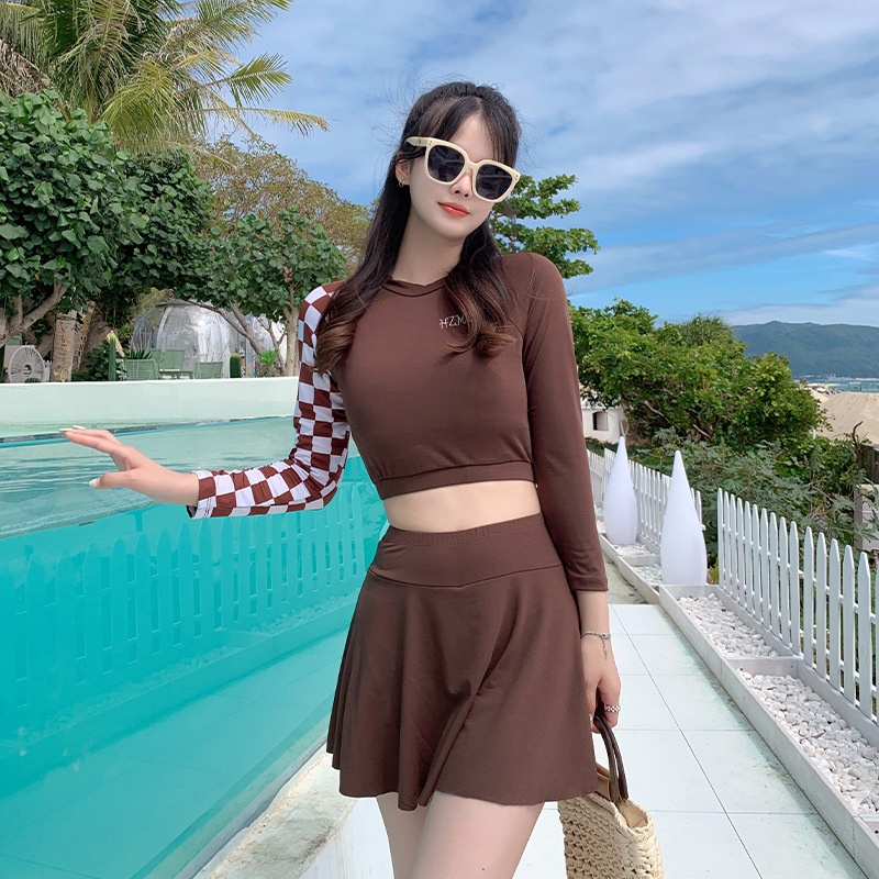 CHACHA twopiece swimwear premium korean style baju renang wanita tangan panjang all size