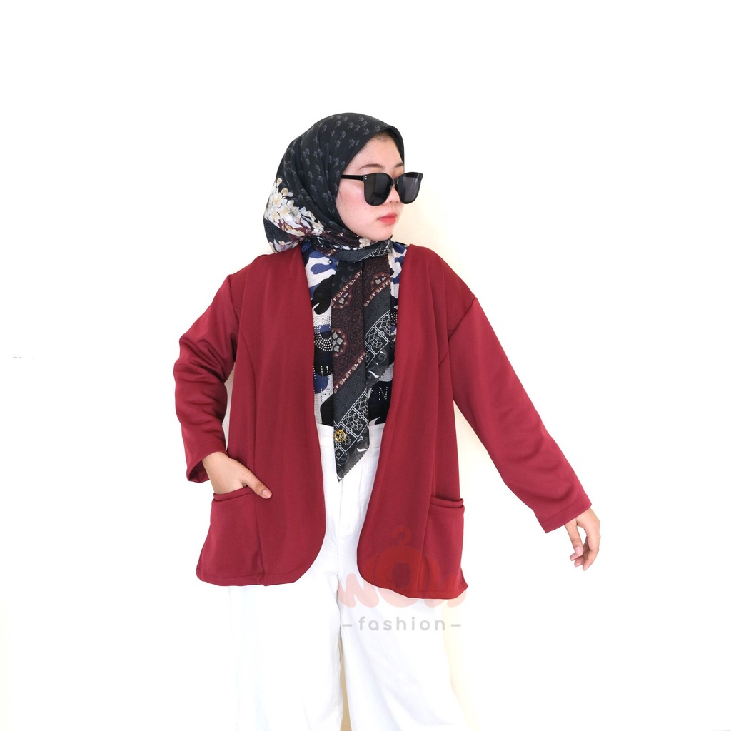 WOW-Alice Blazer Scuba / Blazer Wanita / Baju Kerja / Atasan Panjang