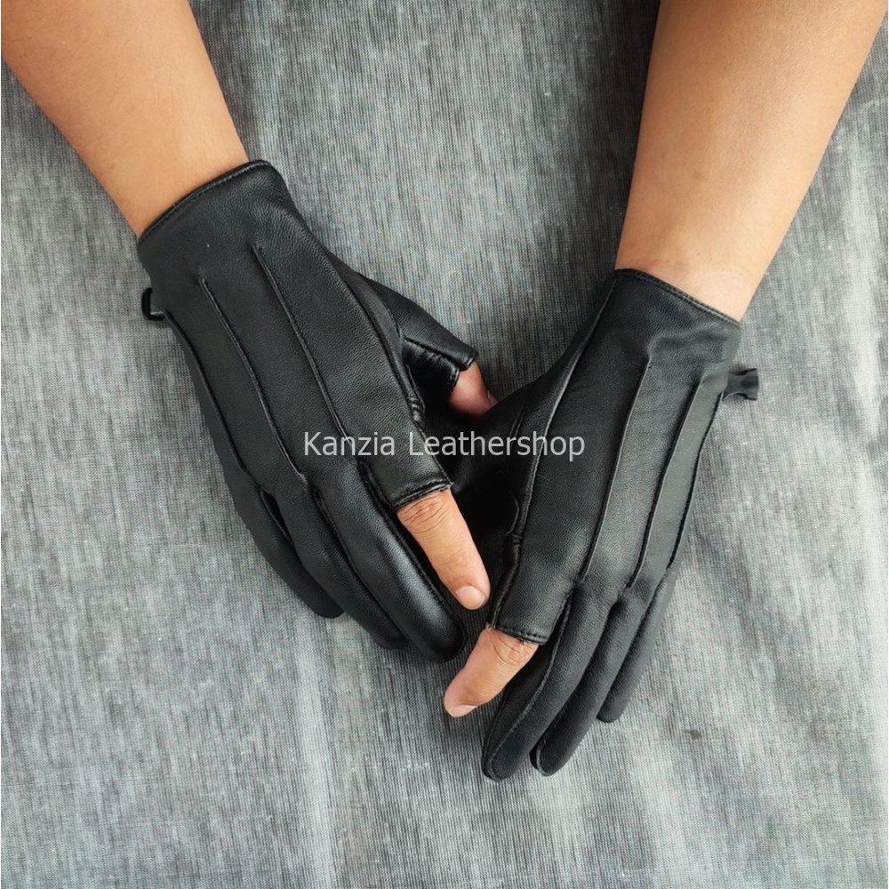 Kanzia Leathershop Sarung Tangan Motor Kulit Cubit Touch