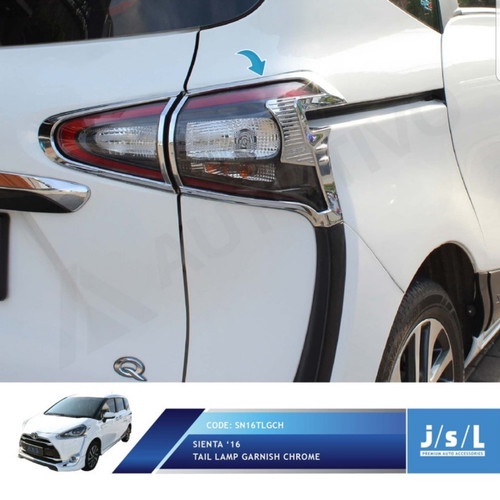 GARNISH LAMPU BELAKANG MOBIL TOYOTA SIENTA CHROME FERRARI VARIASI