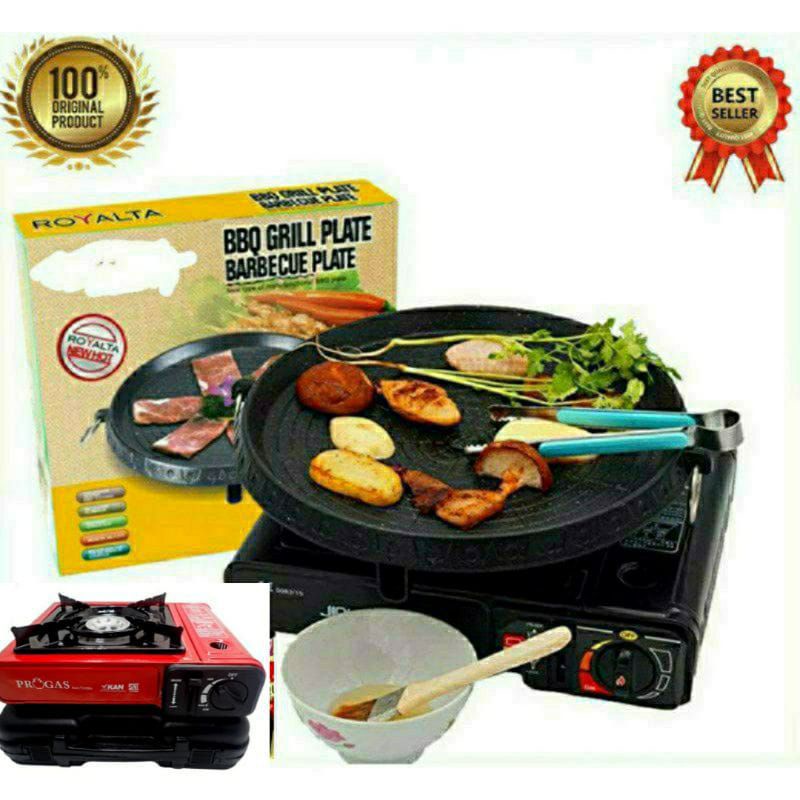 Bulgogi Pan 32CM , Alat Panggang  ,ULTRA GRILL  BBQ  + Kompor Portable  Progas , Niko, OMICKO