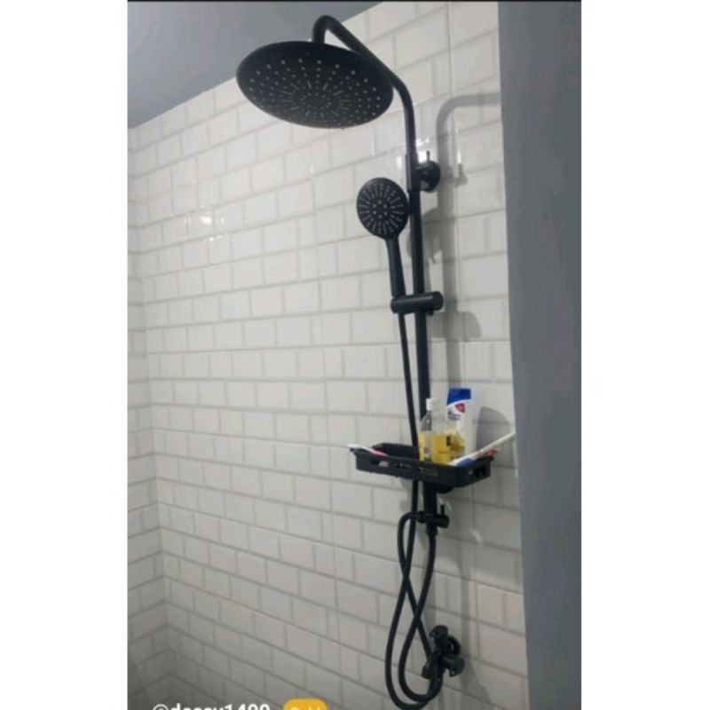 shower tiang set black / kran shower tiang mandi stainless black / tiang set shower mandi
