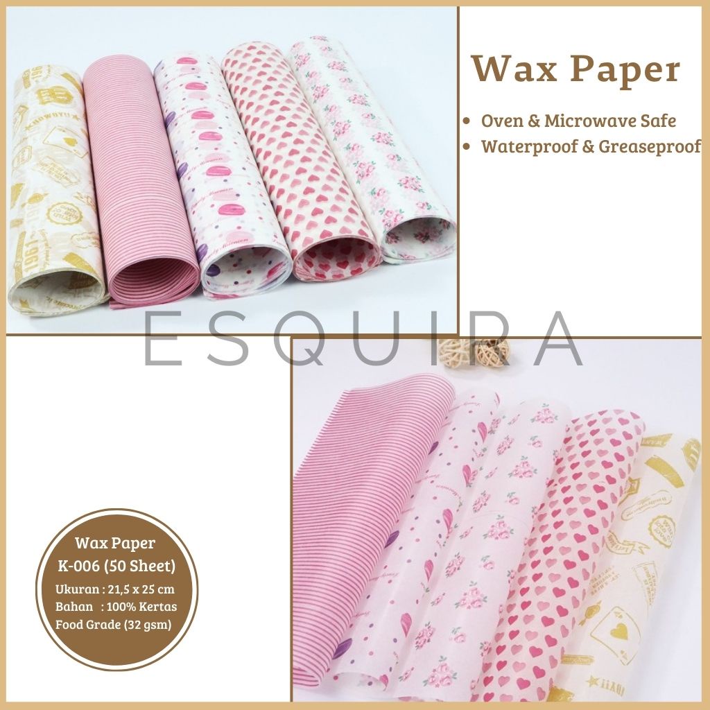 Wax Paper 50 Pcs / Korean Bento Cake Baking Paper /K-006