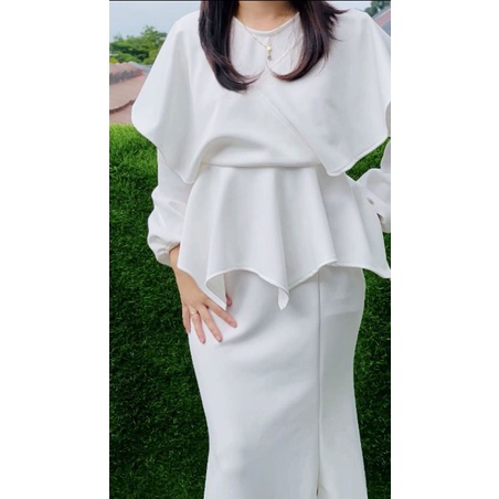 White Angels Dress Scuba Titanium Gamis Kondangan
