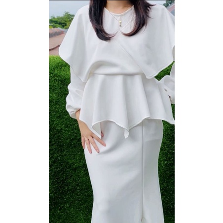 White Angels Dress Scuba Titanium Gamis Kondangan