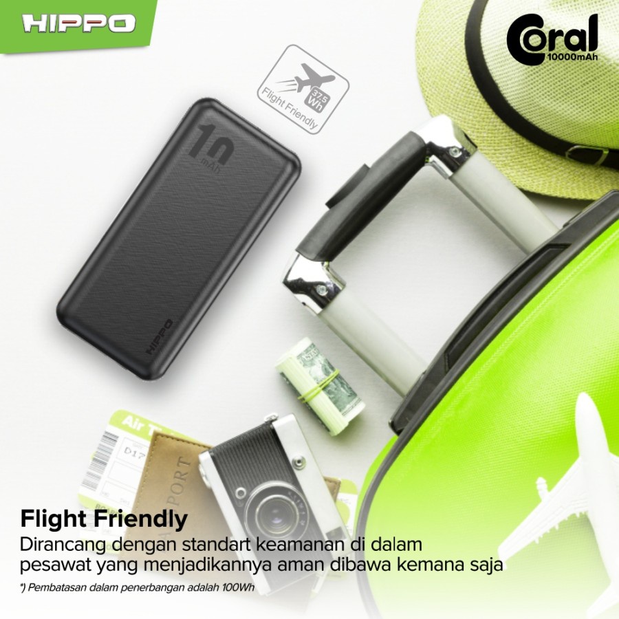 Hippo PowerBank Coral 10000mAh 5 Output Smart Detect Charging Smart Detect Charging Power Bank SDC Type C Iphone Micro