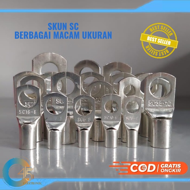 Skun Kabel SC 25-6 SC 25-8 SC 25-10 Tembaga Merah