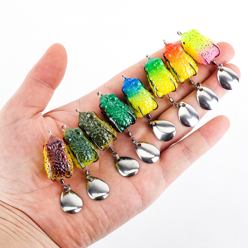1 Pc Umpan Pancing Soft Bait Bentuk Katak Imitasi 8 Warna Ukuran 2.5cm / 3g Dengan Dua Mata Kail