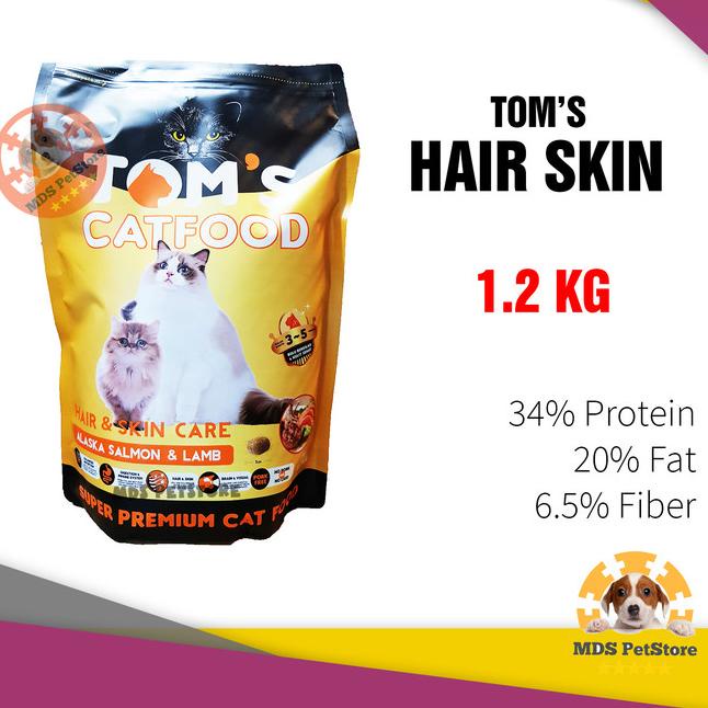 Tom's Cat Food Hair and Skin Care 1.2 Kg | toms tomcat 1.2kg 1,2