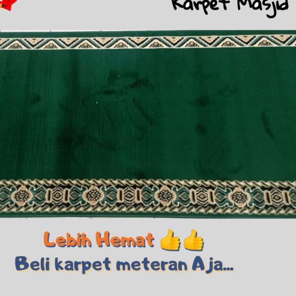 Karpet tebal 8mm sejadah mushola Karpet masjid Medeena meteran murah - Merah Polos M