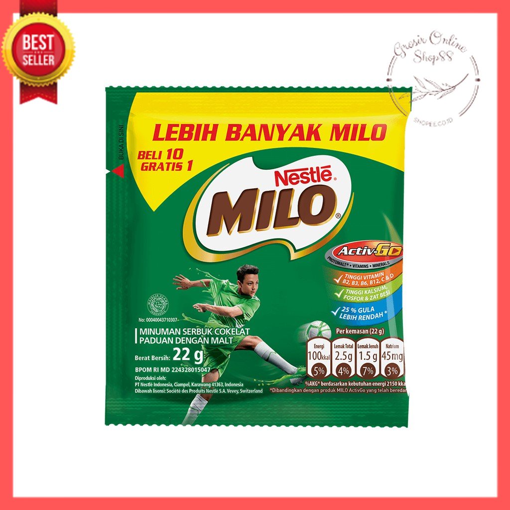 G0S -F415- Susu Coklat Milo Active-Go 22gr / Susu Bubuk SACHET