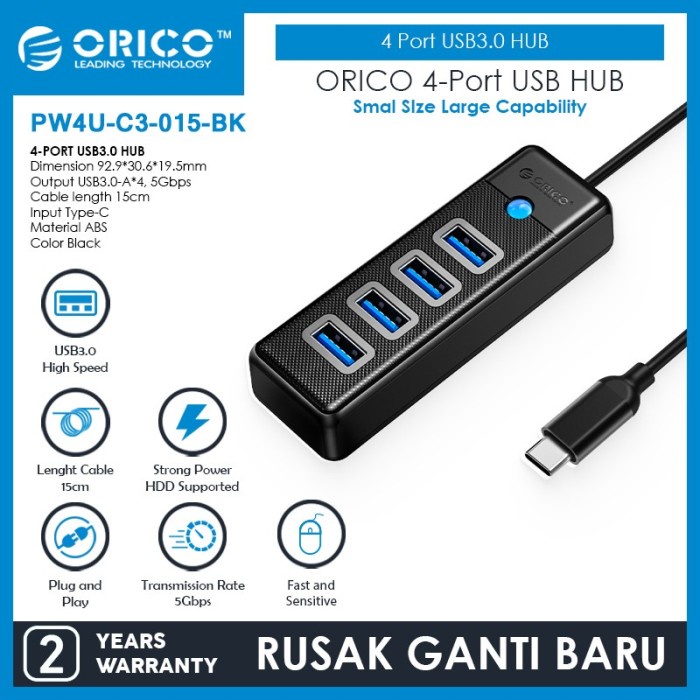 ORICO PW4U-C3 4Ports USB-C to USB 3.0 HUB - PW4U-C3-015