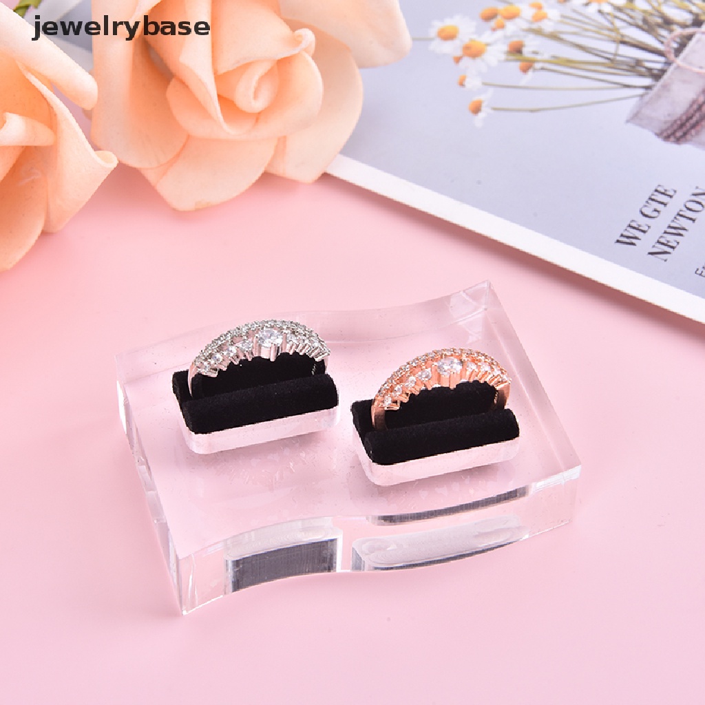 1pc Stand Holder Display Cincin Ganda Bahan Akrilik Untuk Toko Perhiasan