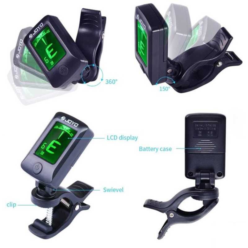 Tuner Gitar Layar LCD Clip-On Tuner Gitar Digital Chromatic LCD Display