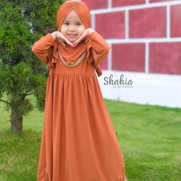 Gamis syari anak shahia plus jilbab - Tosca, S