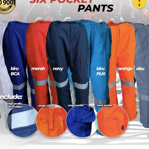 Wearpack safety model celana wearpak Celana Proyek celana bengkel - biru dongker, 30
