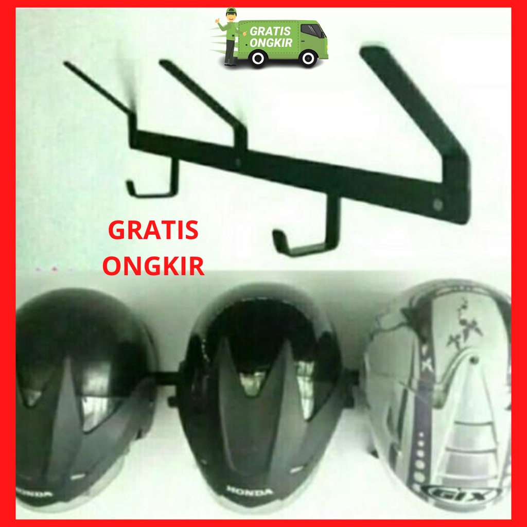 Gantungan helm Gantungan baju plat besi Gantungan Helm Besi / Rak Helm Susun / Gantungan Helm Susun 