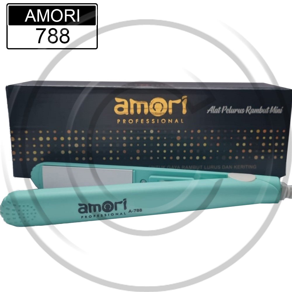 AMORI / A-788 / Catokan Rambut 2in1 Mini Plat Lurus Portable Travel Size / Straight dan Curly Hair - CO