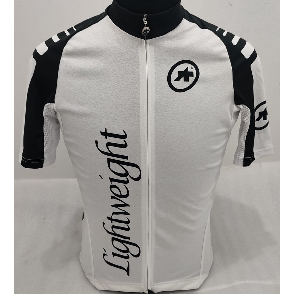 Jersey Sepeda Pria ASSOS Lengan Pendek Lightweight Edelstoff White Original not Asos Pns Light Weigh