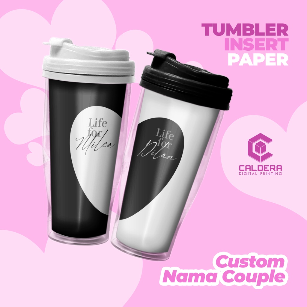 Tumbler Couple Custom Kado Pernikahan / Anniversary Botol Minum Insert Paper 2 pcs - CALDERA DIGITAL