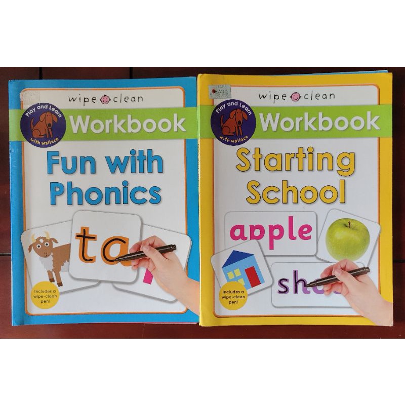 [PRELOVED] [TY STORAGE] WIPE AND CLEAN WORKBOOK FOR KINDERGARTEN CHILDREN// fun with phonics wipe & 