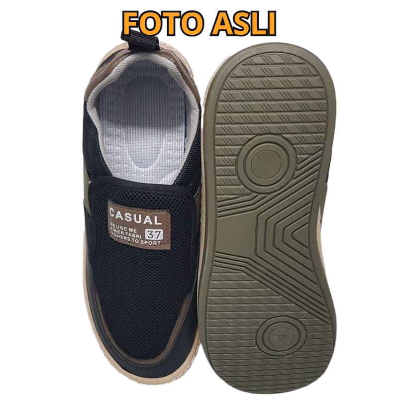 BEST SELLER 117070 SEPATU SLIP ON CASUAL PRIA IMPORT SPORTY NYAMAN DIPAKAI SIZE 39-43