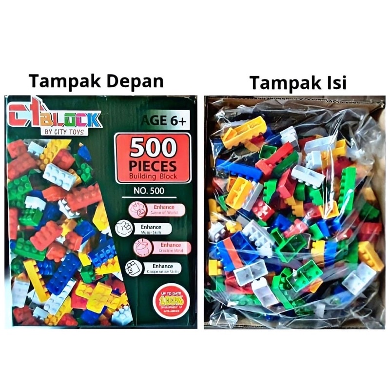 Jc Mainan Blok Susun Isi 500 Pcs Mainan edukasi - DIY Building Block / Mainan Edukatif Puzzle Balok Susun