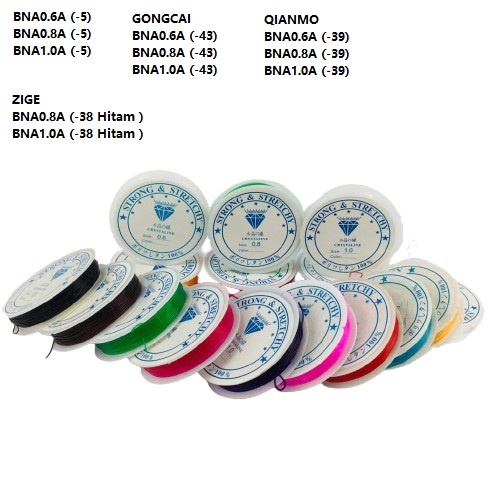 Benang Senar Karet Warna-i Harga/Lusin Roll Uk 0.6-1.0