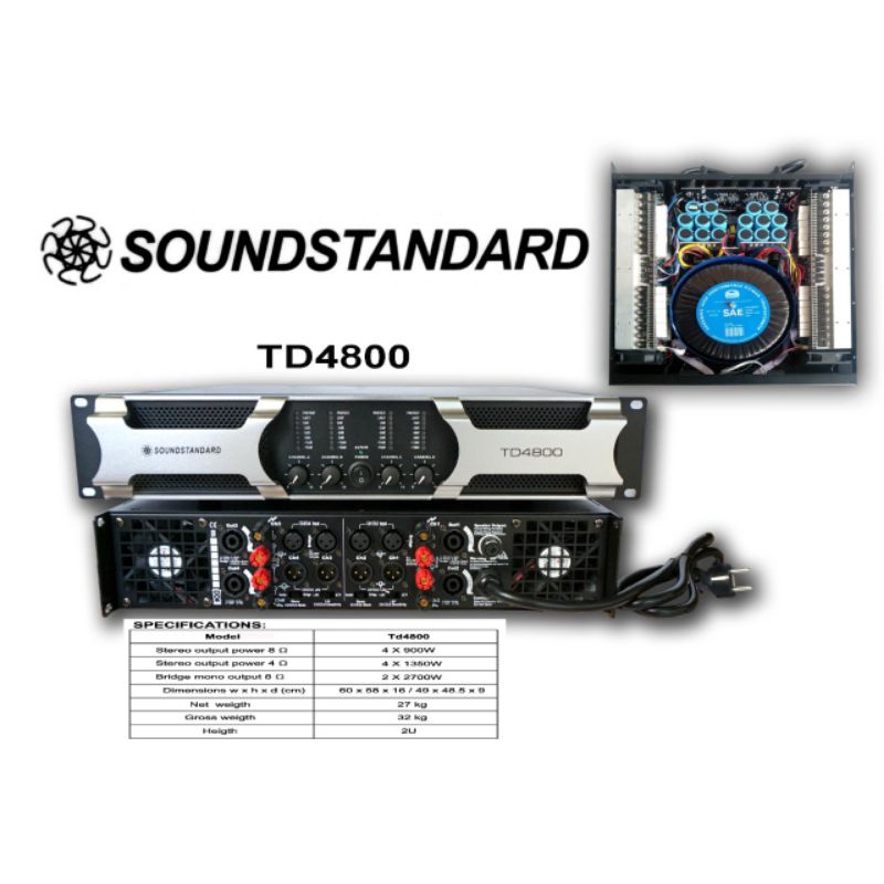 POWER AMPLIFIER SOUNDSTANDARD TD4800