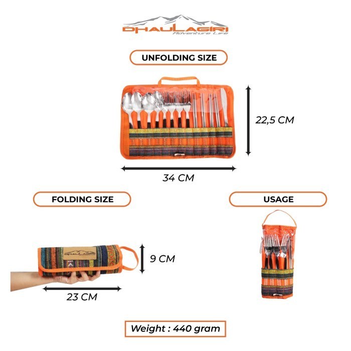 Perlengkapan Set Makan Camping Dhaulagiri CUTLERY SET 13 in 1