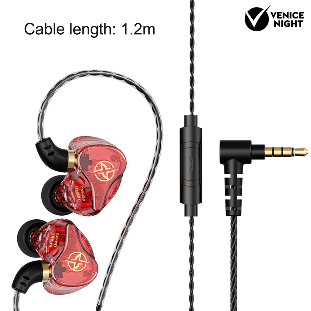 (VNEP) (Berkabel) TM02 Earphone In-Ear Stereo Headset Headphone Pengurang Kebisingan Jernih untuk Musik