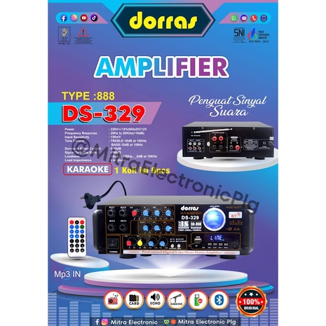 Amplifier Speaker DORRAS Penguat Sinyal Suara 888 DS-329