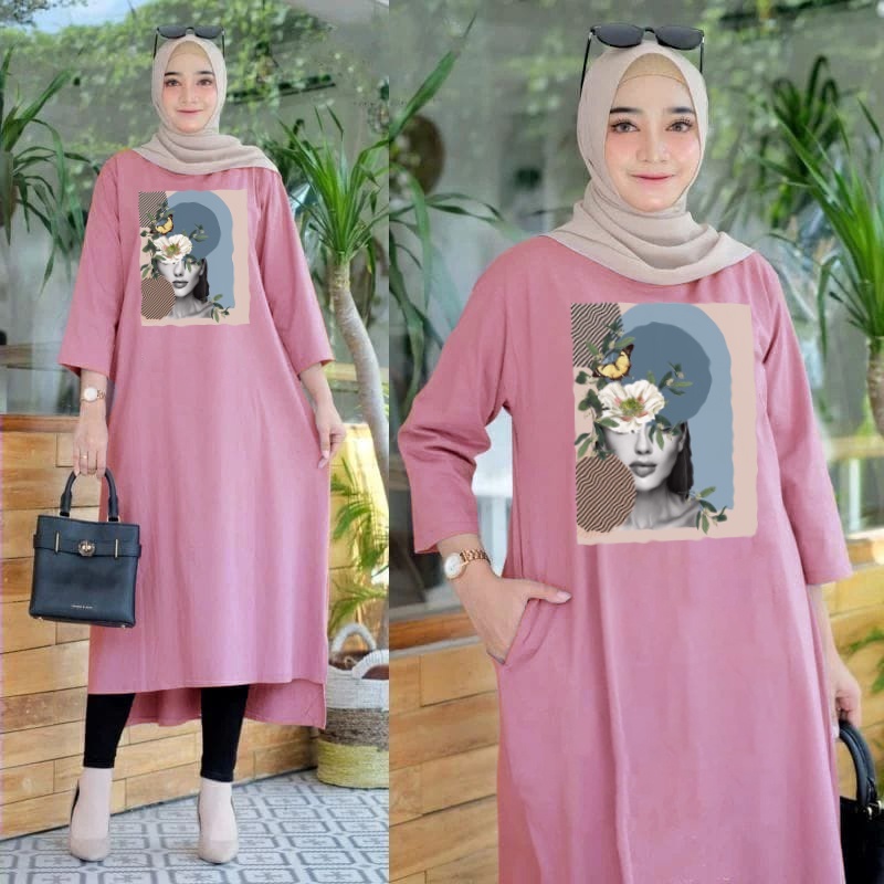 FF LONG TUNIK HIJAB COLABORATION TUNIK WANITA TERBARU 10