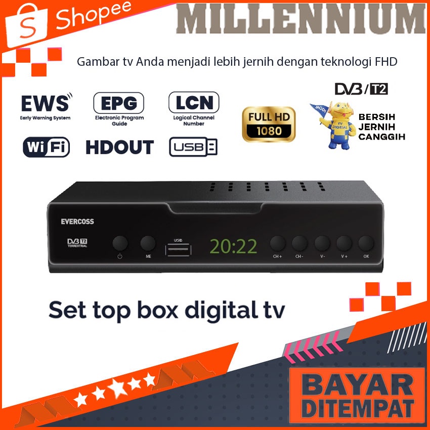 Evercoss Set Top Box Set Bok Set Top Bok T2 Siaran TV Digital