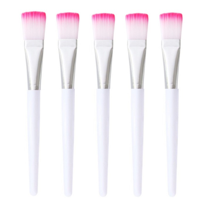 Kuas Masker Bening dan Putih Pink Kuas Make Up DIY Bulu Lembut Import - PutihPinkSilver