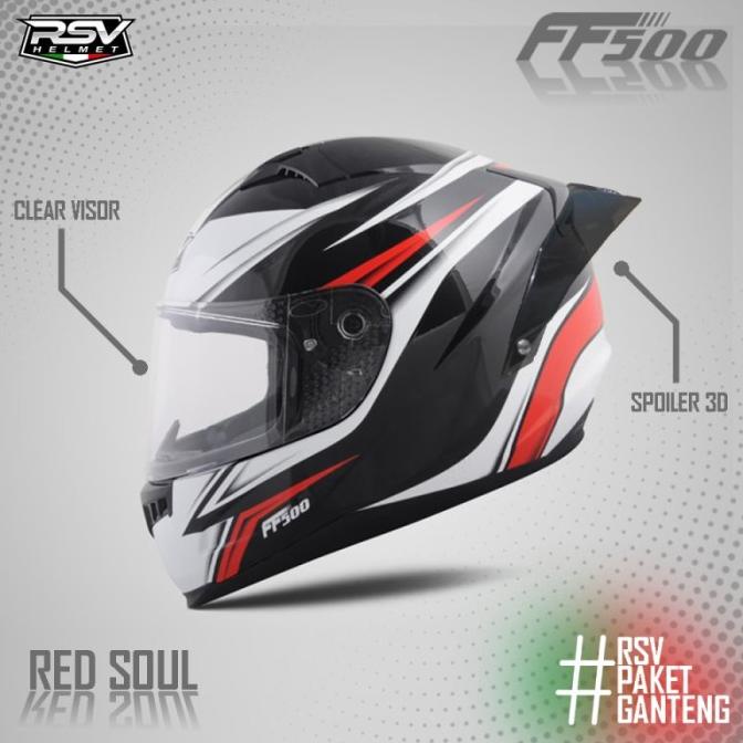 Helm Rsv Ff500 Soul Red Paket Ganteng + Spoiler