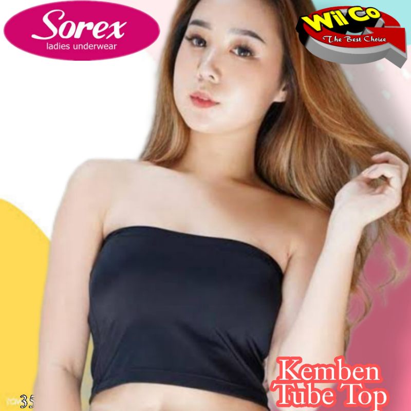 K352 - KEMBEN CROPTOP ATASAN WANITA SOREX TANPA TALI FREE SIZE MULTI COLOR