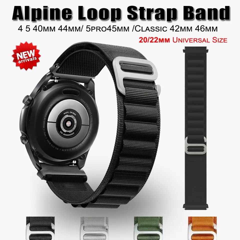 ALPINE Loop Nylon Strap Tali Jam 20MM 22MM Xiaomi Mi watch sport S1 Active Amazfit Pace Stratos BIP U LITE PRO GTS 1 2 3 4 GTR 42MM 47MM Haylou ls02