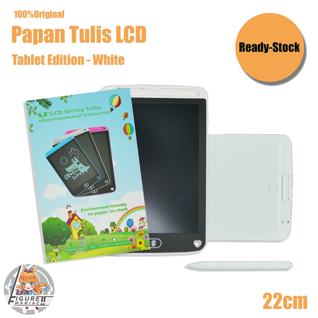 Papan Tulis LCD - Colorful 22 CM LCD Writing Tablet Mainan Anak Tulis Hapus Board Digital Pad Edukasi Pen Gambar5 Warna Premium Import edition