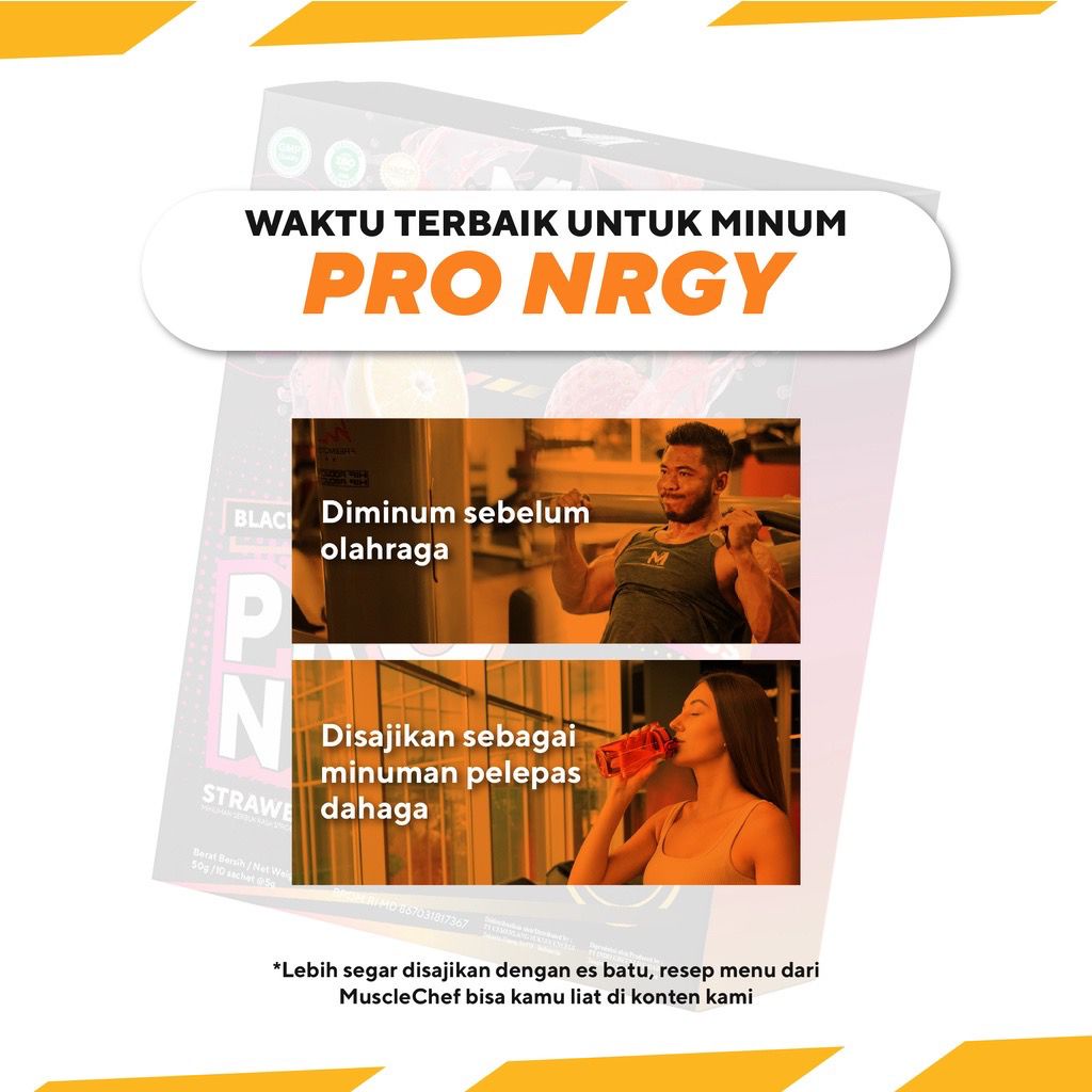 M1 Muscle First Pro Nrgy Pre Workout 10 sachet 10 servings Musclefirst Pro Energy Pronrgy Suplemen untuk Olahraga