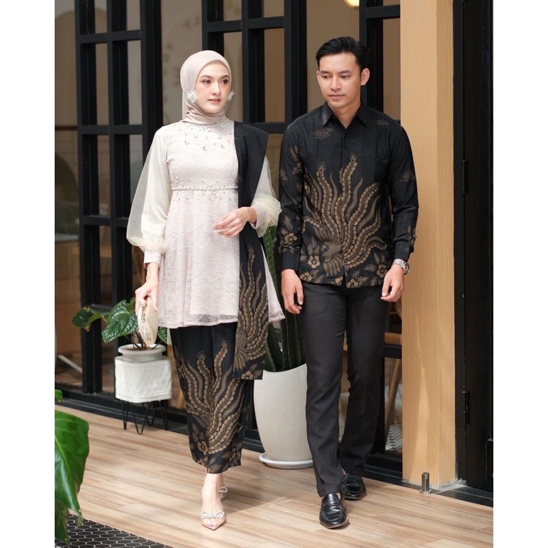 Kebaya Couple batik Kebaya tunangan modern wanita nadine mauve latte