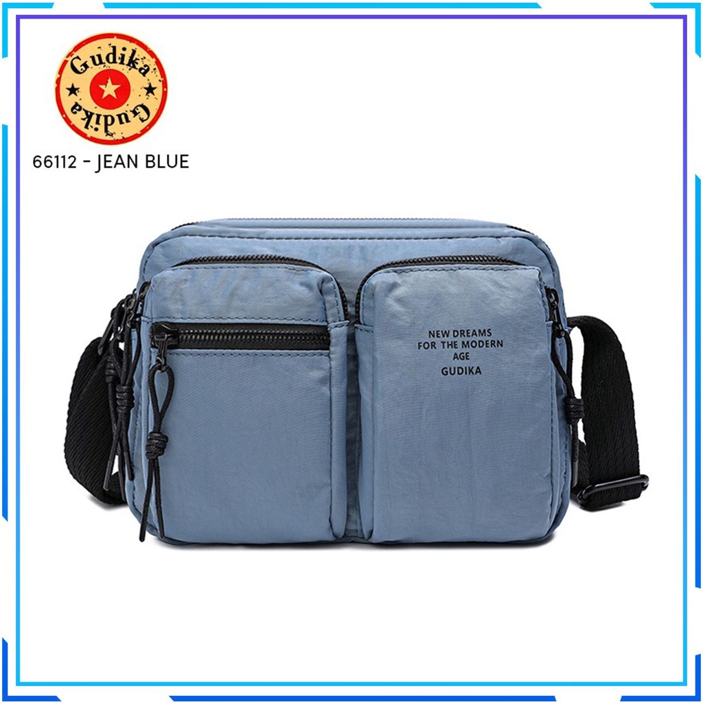 GUDIKA - Tas Selempang Kece Kekinian Unisex Bisa COUPLE Import Original 66112 bahan nilon waterproof anti air terbaru 2023 - pasangan - couple - kapel - kopel - tas wanita - tas pria - tas cewek - tas cowok - slingbag - tas bahu - tas slempang - tas - bag