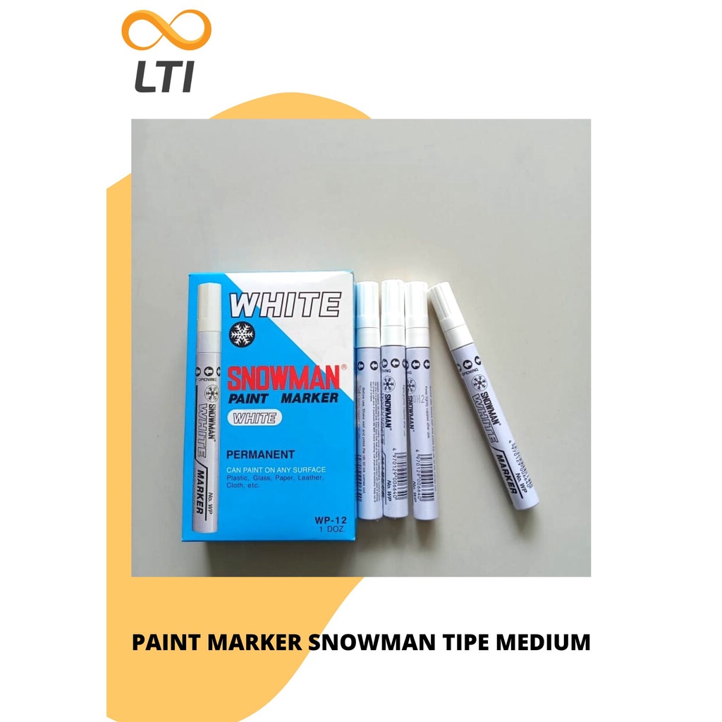 

Spidol Snowman Paint Marker Medium Tip WP-12 White Per Lusin BISA CAMPUR WARNA - HEMAT