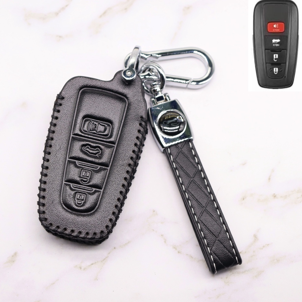 1pc Tas case remote Kunci Mobil Bahan Kulit Untuk Toyota Vios / New Yaris