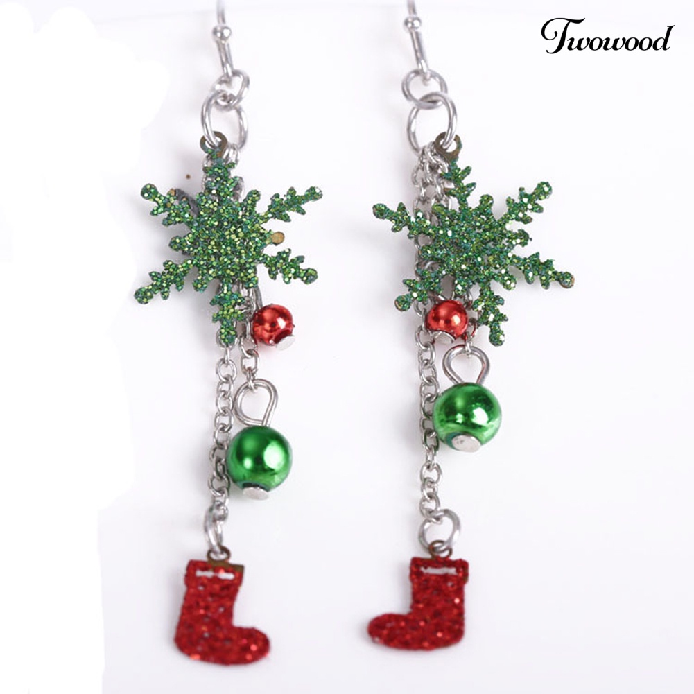 Anting Hook Model Snowflake Natal Untuk Wanita