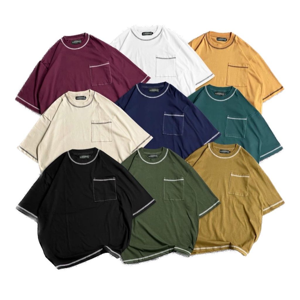 [Oversize] BAJU KAOS OVERSIZE POLOS POCKET PUSHOP AUTHENTIC VARIASI LIST 1