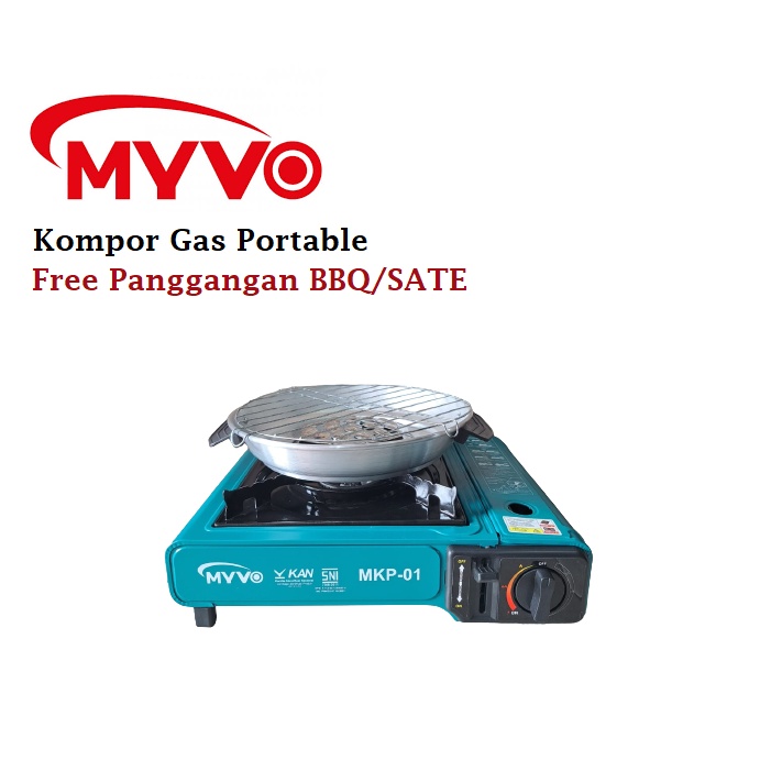Kompor gas portable Myvo Kompor gas portable 2in1 Free Panggangan