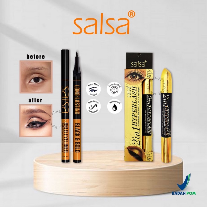 (BOSS) (BPOM) SALSA 2 IN 1 HYPERLASH MASCARA / SALSA MASTER EYELINER BOLD