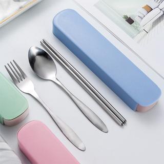 Set Alat Makan Portable Sendok Garpu Sumpit Set Stainless Steel Travelling Souvenir SG10