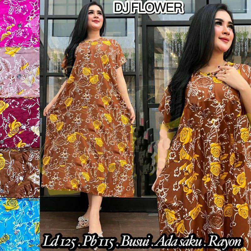 Daster Jumbo Kekinian Ld 120 Kancing Depan Bahan Rayon